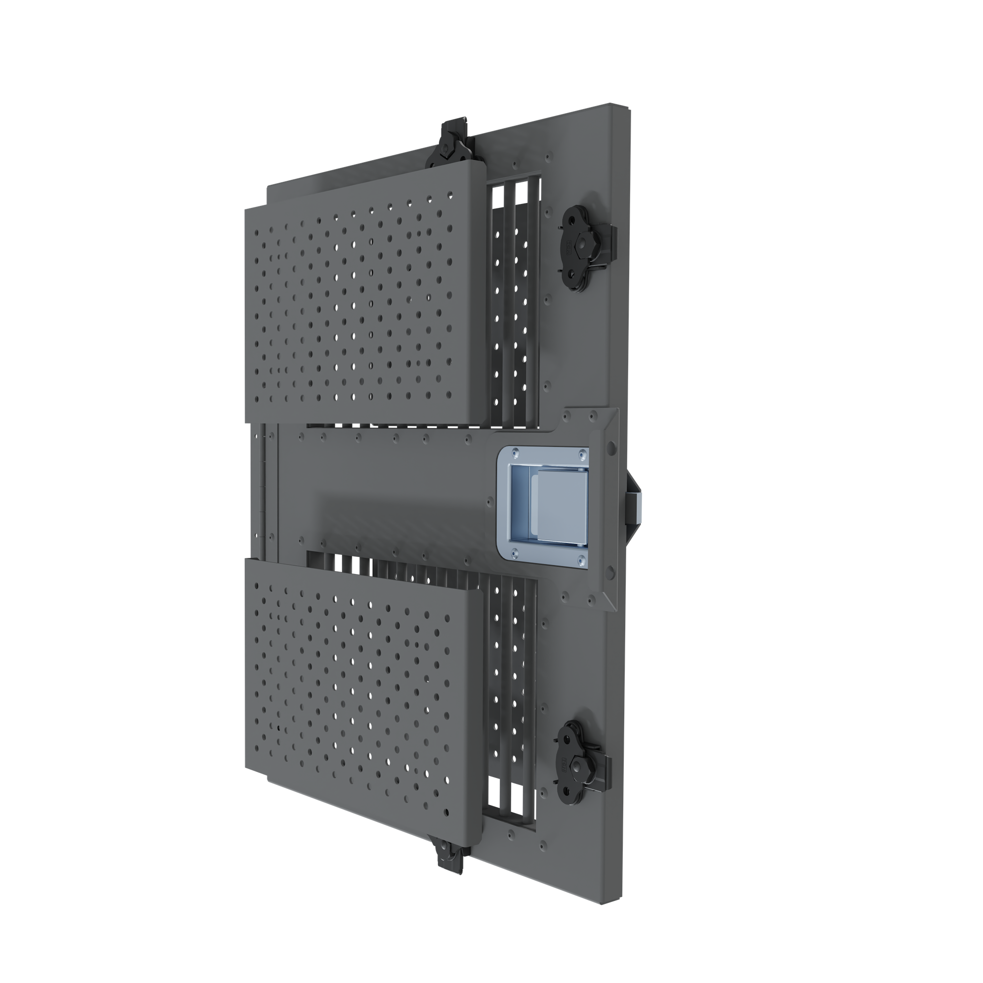 high anxiety door guard attachment gray shown elevated in 3d rendering