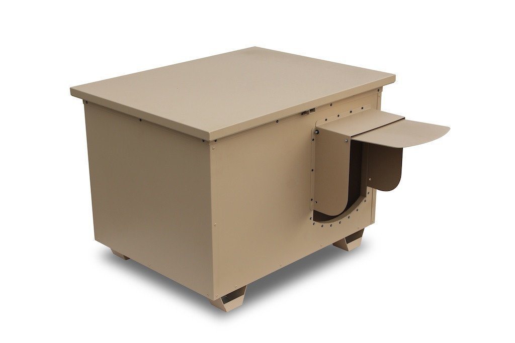 tan Insulated Dog Condo door view