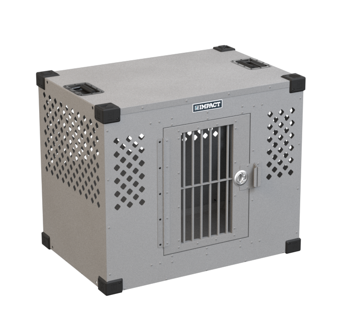 gray stationary side door impact dog crate product image