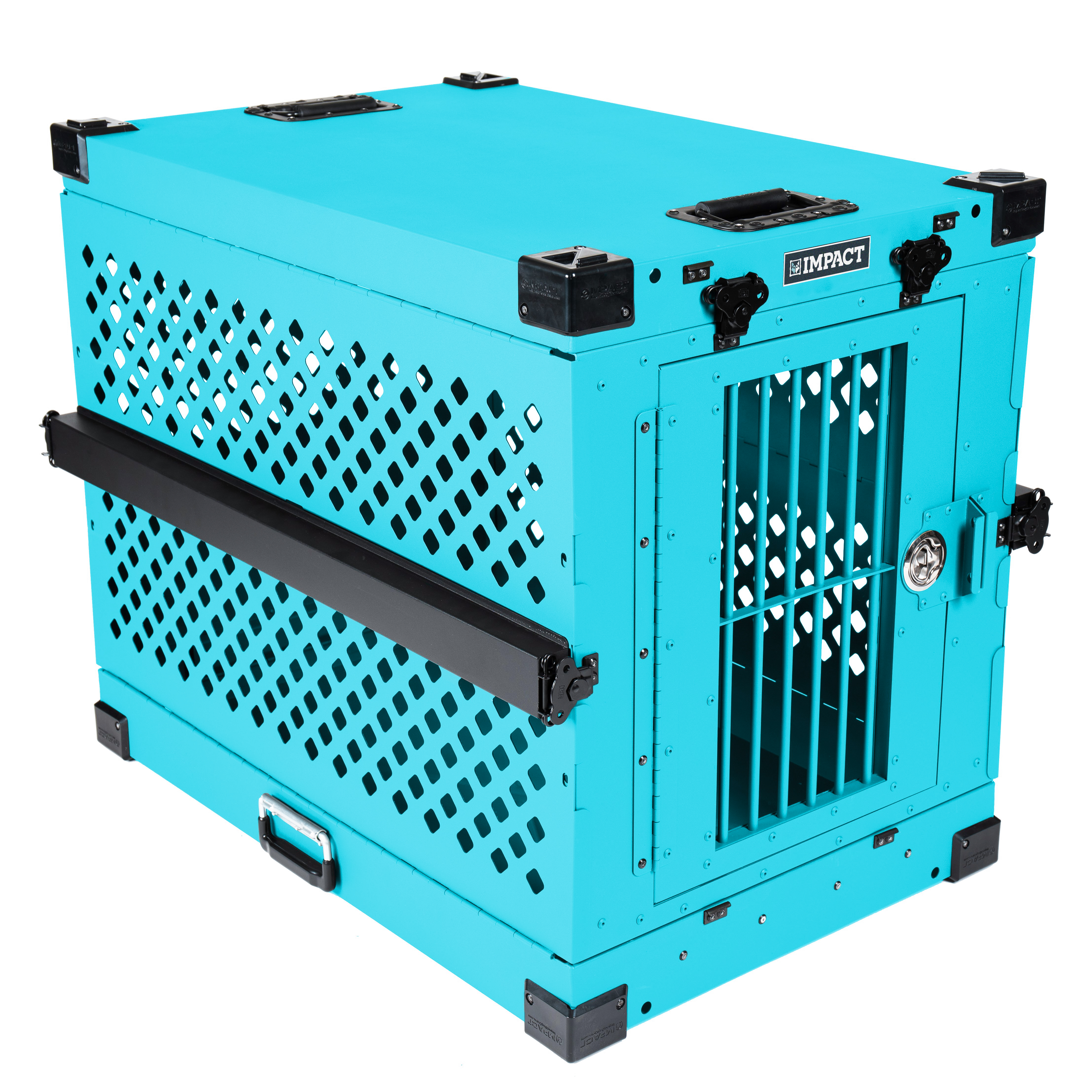 teal collapsible impact dog crate product view