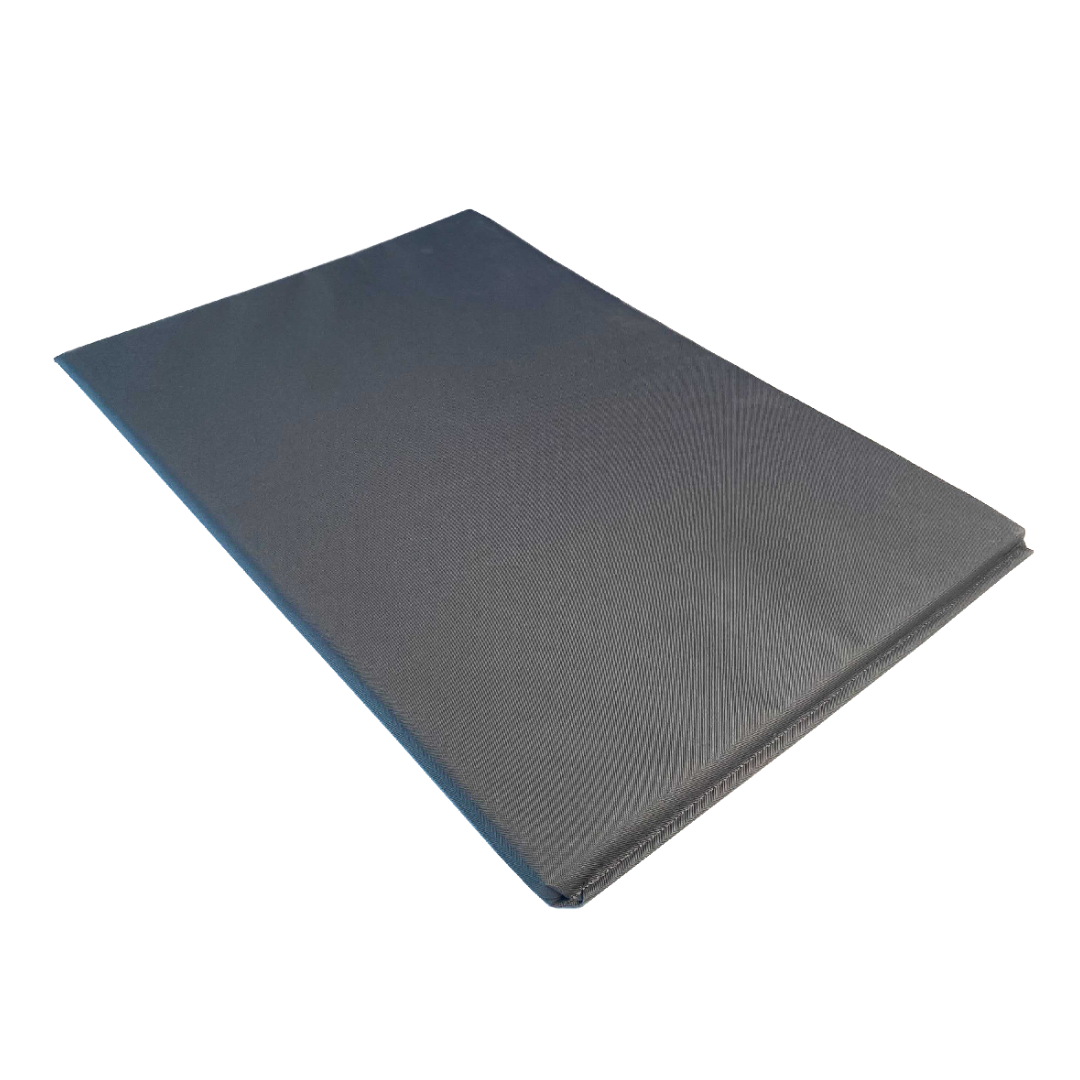 polyester- coated vinyl crate pad in gray for impact dog crates