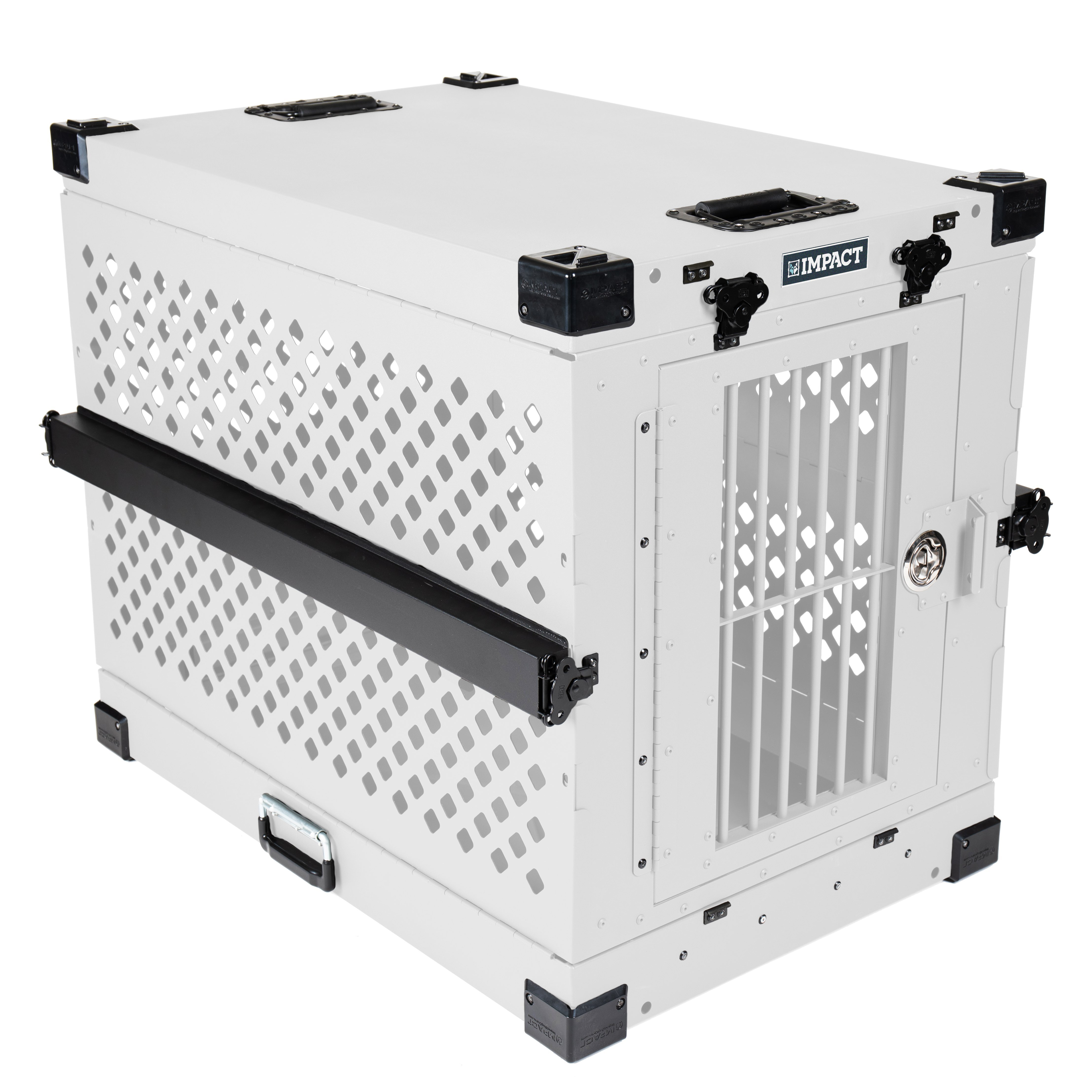 white collapsible impact dog crate product view
